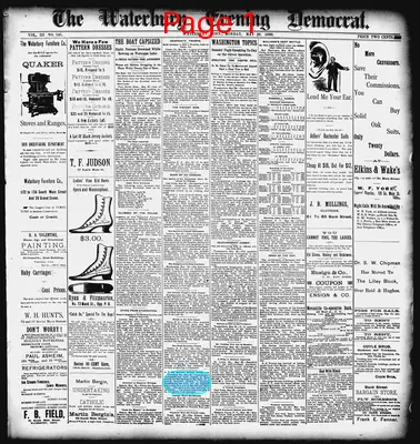 Page thumbnail for Waterbury Evening Democrat