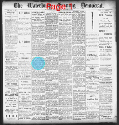 Page thumbnail for Waterbury Evening Democrat