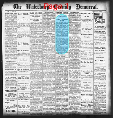 Page thumbnail for Waterbury Evening Democrat