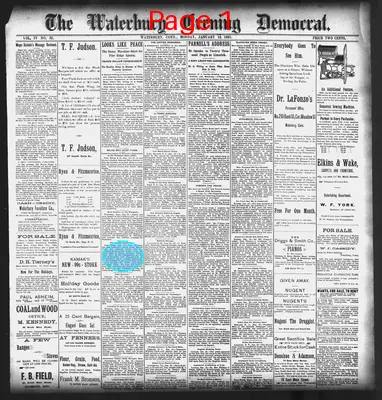 Page thumbnail for Waterbury Evening Democrat