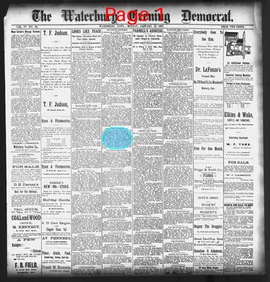 Page thumbnail for Waterbury Evening Democrat