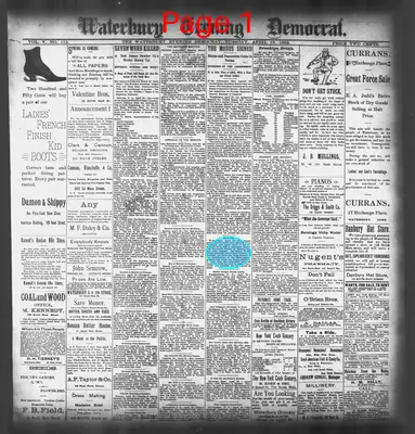 Page thumbnail for Waterbury Evening Democrat