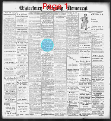 Page thumbnail for Waterbury Evening Democrat