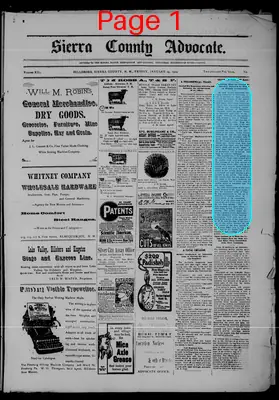 Page thumbnail for Sierra County Advocate