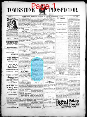 Page thumbnail for Tombstone Daily Prospector