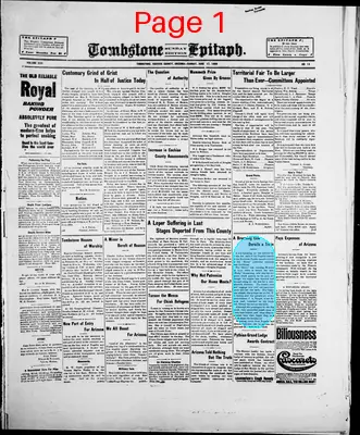 Page thumbnail for Tombstone Epitaph