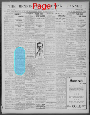 Page thumbnail for The Bennington Evening Banner