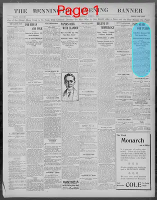 Page thumbnail for The Bennington Evening Banner
