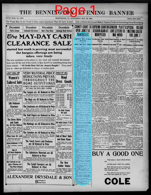 Page thumbnail for The Bennington Evening Banner