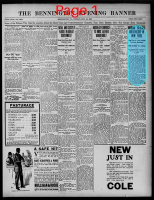 Page thumbnail for The Bennington Evening Banner