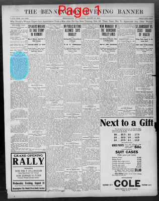 Page thumbnail for The Bennington Evening Banner
