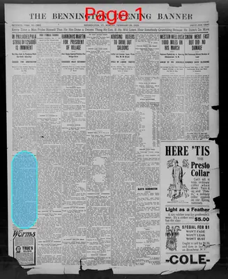 Page thumbnail for The Bennington Evening Banner