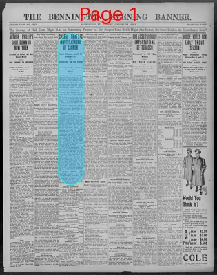 Page thumbnail for The Bennington Evening Banner