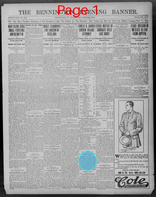 Page thumbnail for The Bennington Evening Banner