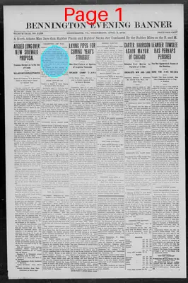 Page thumbnail for The Bennington Evening Banner