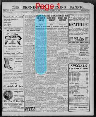 Page thumbnail for The Bennington Evening Banner