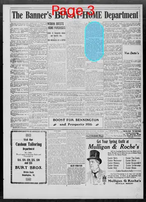 Page thumbnail for The Bennington Evening Banner