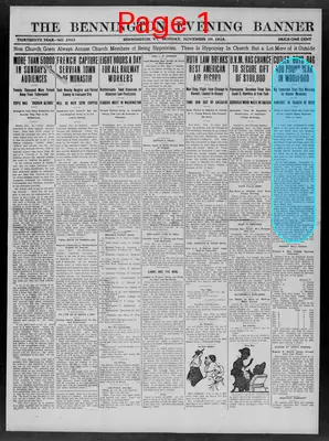 Page thumbnail for The Bennington Evening Banner