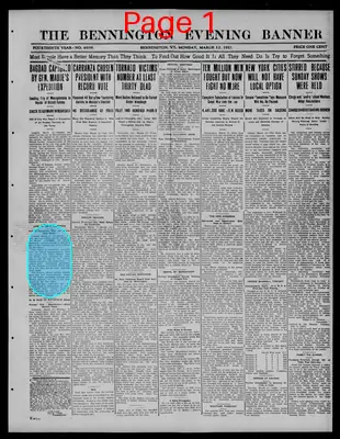 Page thumbnail for The Bennington Evening Banner