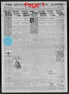 Page thumbnail for The Bennington Evening Banner