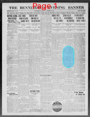 Page thumbnail for The Bennington Evening Banner
