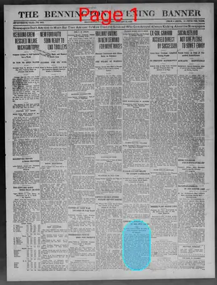 Page thumbnail for The Bennington Evening Banner