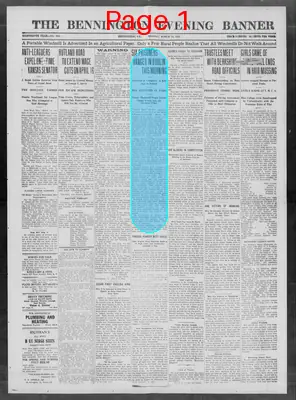 Page thumbnail for The Bennington Evening Banner