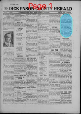 Page thumbnail for The Dickenson County Herald