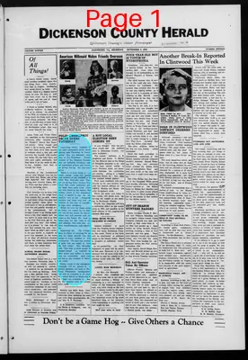 Page thumbnail for Dickenson County Herald