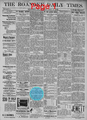 Page thumbnail for The Roanoke Daily Times
