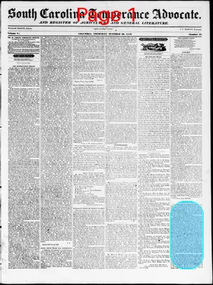 Page thumbnail for South Carolina Temperance Advocate And Register Of Agriculture And General Literature