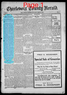 Page thumbnail for Charlevoix County Herald