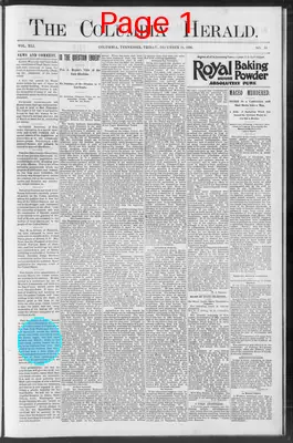 Page thumbnail for The Columbia Herald