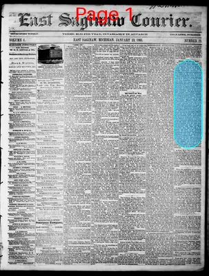 Page thumbnail for East Saginaw Courier