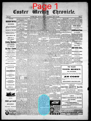 Page thumbnail for Custer Weekly Chronicle