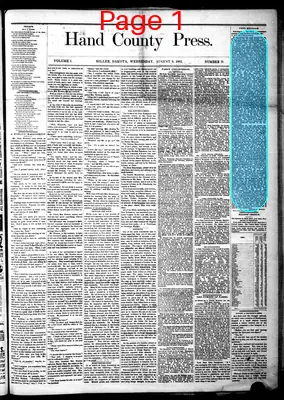 Page thumbnail for Hand County Press