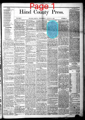 Page thumbnail for Hand County Press