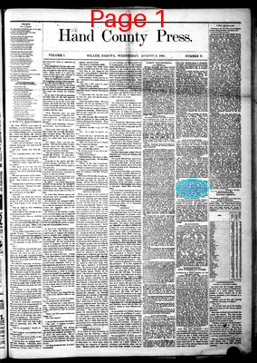 Page thumbnail for Hand County Press