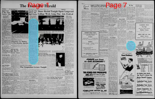 Page thumbnail for The Farmville Herald