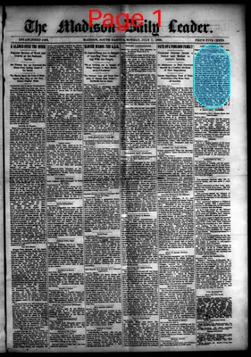 Page thumbnail for The Madison Daily Leader