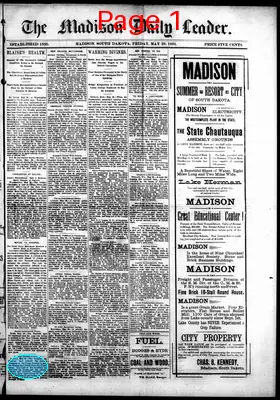 Page thumbnail for The Madison Daily Leader