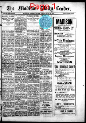 Page thumbnail for The Madison Daily Leader
