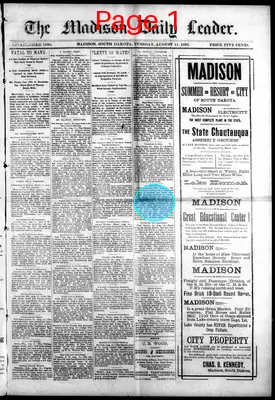 Page thumbnail for The Madison Daily Leader