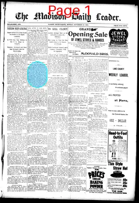 Page thumbnail for The Madison Daily Leader