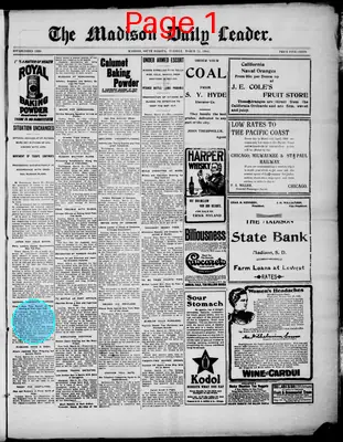 Page thumbnail for The Madison Daily Leader