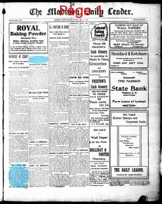 Page thumbnail for The Madison Daily Leader