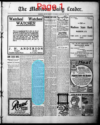 Page thumbnail for The Madison Daily Leader