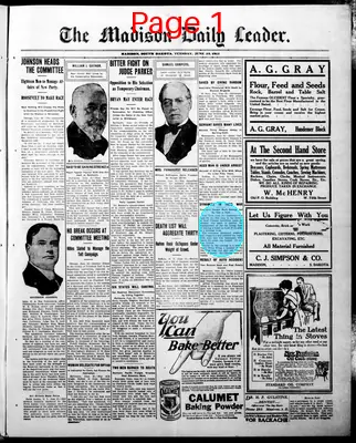 Page thumbnail for The Madison Daily Leader