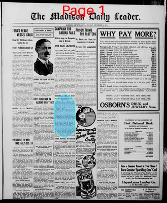 Page thumbnail for The Madison Daily Leader