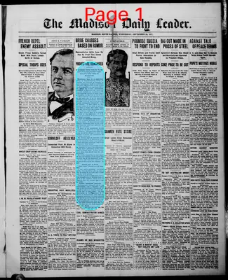 Page thumbnail for The Madison Daily Leader